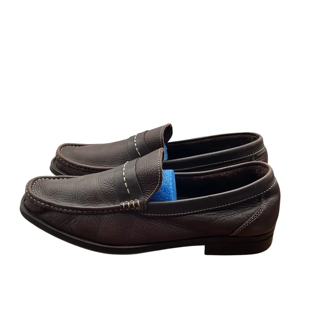 Sandro Moscoloni Rich Brown Leather Slip-Ons‎ 12D